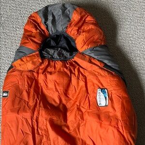 Kids Orange and Gray REI Nodder Sleeping Bag